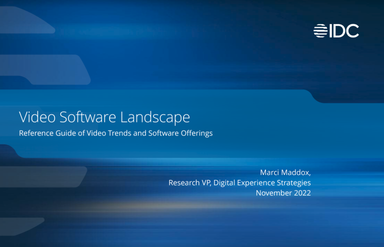 MediaPlatform Included in IDC “Video Software Landscape” Report