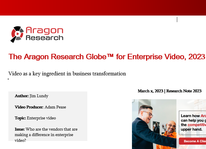 MediaPlatform Featured in The Aragon Research Globe™ for Enterprise Video, 2023